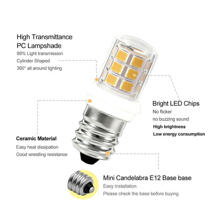 VYAOMLI E12 C7 Salt Lamp Bulbs, C7 LED Night Light Bulb, 2W Equivalent 15W 20W E12 Base Replacement for Himalayan Salt Lamps Light Bulbs Chandeliers Bulbs (Warm White, Pack of 5)