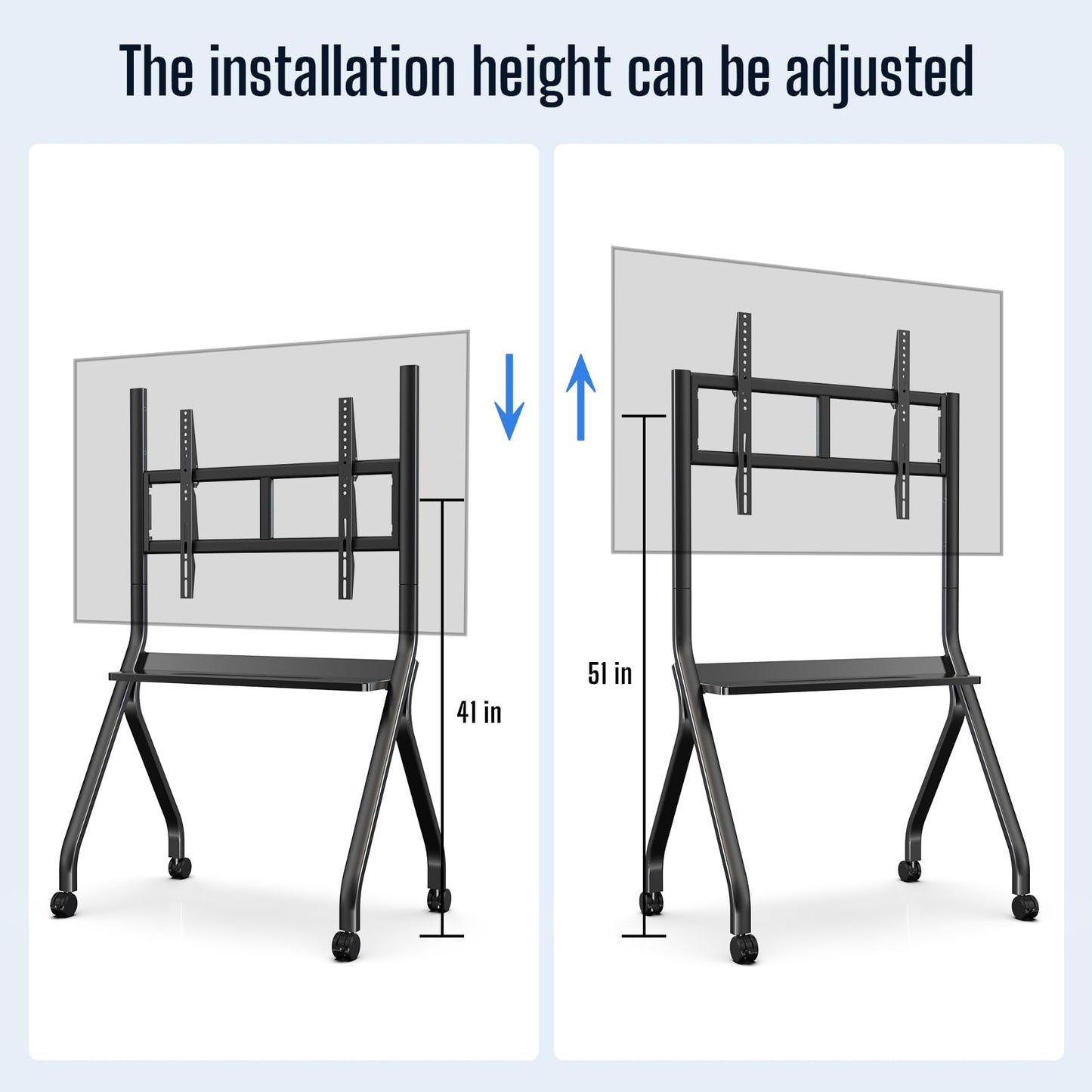 JASZDOT 55''-65'' Smart Board Stand, 4K UHD Interactive Touchscreen Whiteboard, Android 14 Wireless Smartboard for Classroom Home Office Studio