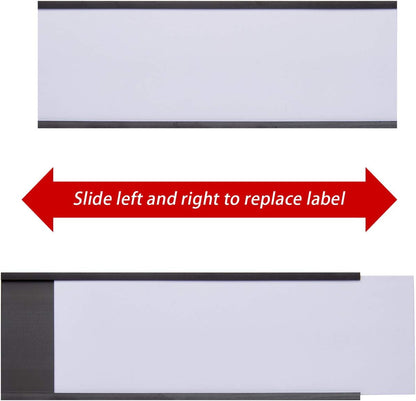 Eeoyu Magnetic Label Holders with Magnets Magnetic Data Card Holders with Clear Plastic Protectors for Metal Shelf, Whiteboard, Set of 50 (2 x 5.5 Inch)
