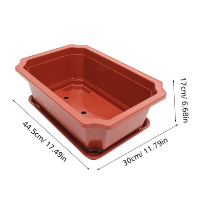 Kisangel Large Rectangular Bonsai Pot Plastic Planter Practical Flowerpot Flower Window Box for Plant Container