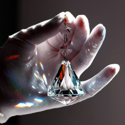 GOLDENHAITAI 10pcs Crystal Ball Prisms Chandelier Parts Pendant, Hanging Glass Crystals Suncatcher for Window Decoration Clear 40mm