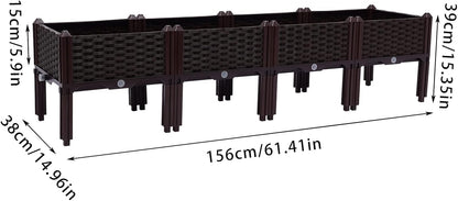 IOENC 4 Sets Raised Garden Bed, Garden, Raised Garden Beds Outdoor, Planter Boxes Outdoor, for Flowers Vegetables Flowers Growing Indoor Plants Fence Balcony Patio Gardening Supplies - Brown