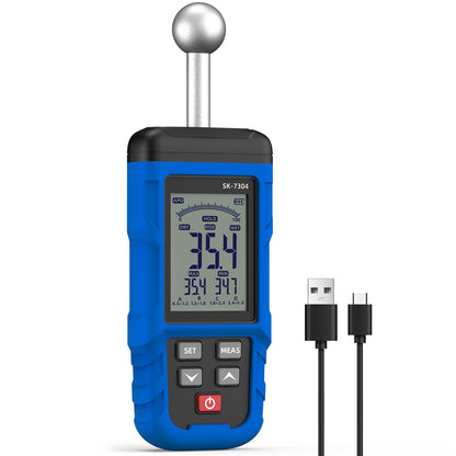 Moisture Meter, Wood Moisture Meter Rechargeable for Drywall Measurement, Pinless Moisture Meter with 20-100mm Measuring Depth for Detecting Humidity Level in Walls, Lumber, Masonry (Blue)