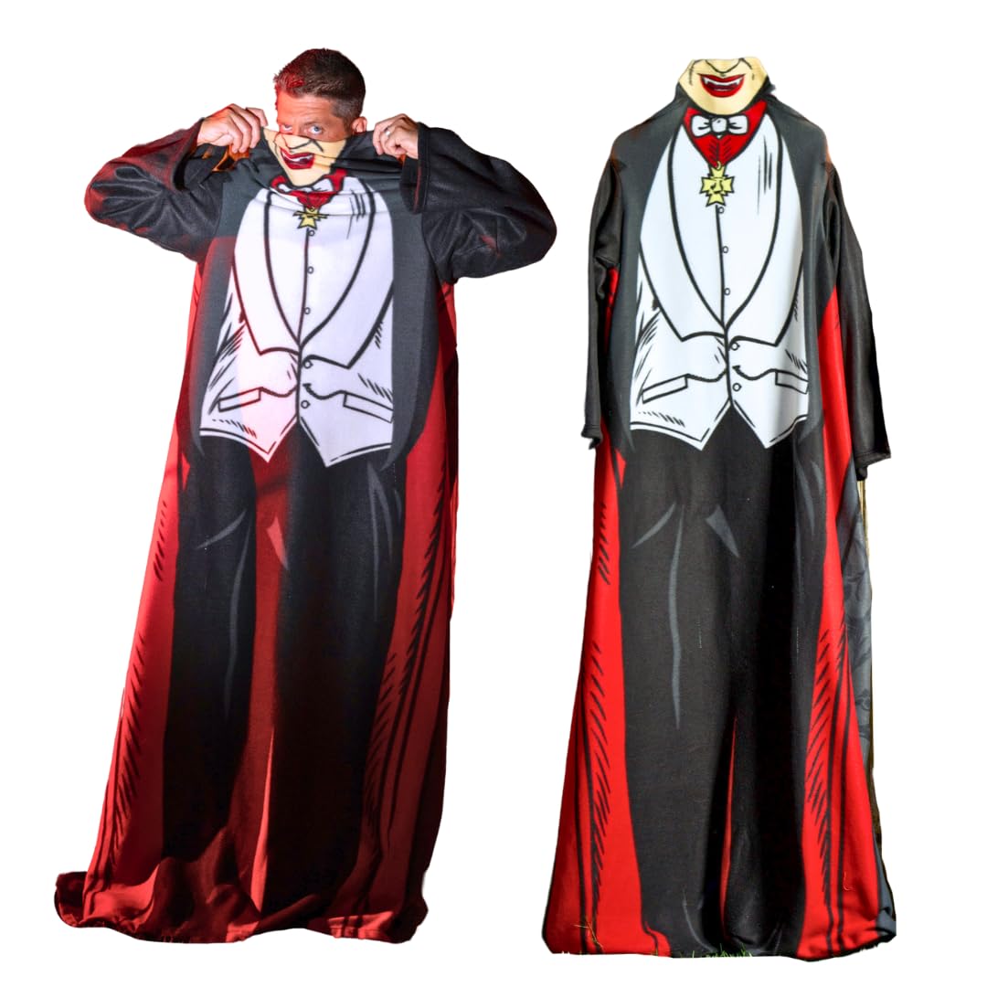 Franco Collectibles Universal Monsters Dracula Halloween Horror Super Soft Cozy Wearable Sleeved Throw Blanket, 70 in x 48 in (Officially Licensed Product)