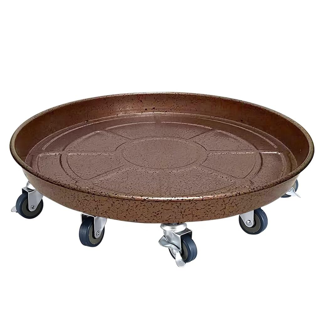 RIAMTGCX Rolling Plant Caddy Dolly with Wheels, 20" Heavy Duty Plant Stand on Casters for Planters, Wheeled Plant Roller Base for Indoor Outdoor Flower Pot, Bronze, 1 Pack