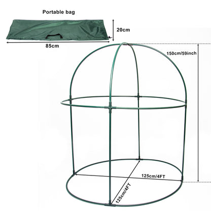 Round 4'x4' Large Plant Mesh Cover 4.9FT Tall Crop Netting Cage Pest Guard Cover for Vegetables Fruits Durable Plant Gardening Net