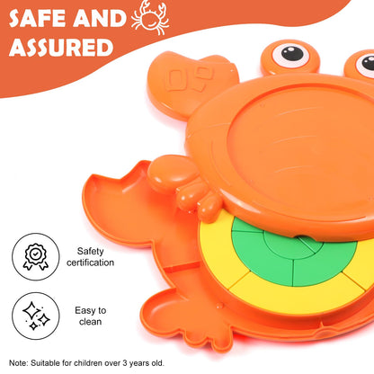 oiwmueo crabzzle Toy Crab Puzzle，2 in 1，Age 3+，Match Picture，Learning Colors，braintease，Develop Imagination，Early Childhood Education Game，Toys for Kids
