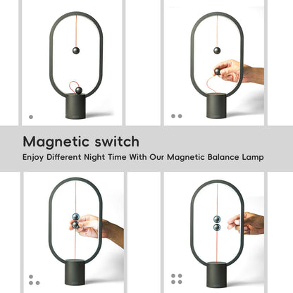 Xhope4u Table Lamp for Bedroom - Balance Lamp,Bedside Lamp with Touch Dimmer,Nightstand Lamp,3 Level Brightness Rechargered Night Light for Home,Office,College Dorm (Black)