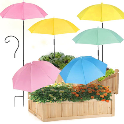 Vorriop Upgraded 6pcs Plant Umbrellas for Outdoor Plants，Garden Beds Shade，Adjustable Height Provides Shade for Potted to Protect Their Flowers from Intense Sunlight and Rain
