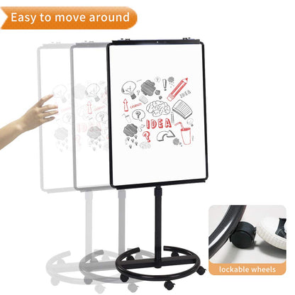 VIZ-PRO ECO Magnetic Mobile Whiteboard/Flipchart Easel, Black, 28 X 40 Inches