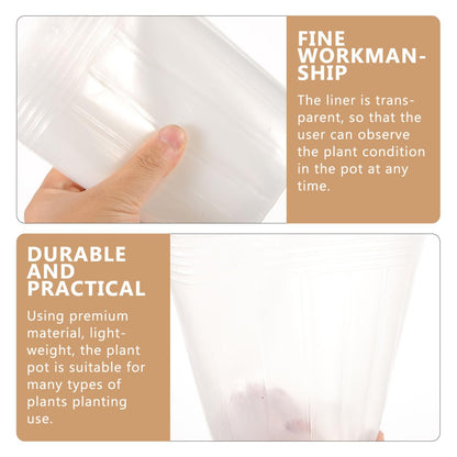 Yardenfun Clear Plastic Plant Pot Liners with Drainage Holes 6.10X5.70X4.52 Inches Set of 10 Nursery Pot Inserts for Garden Balcony Home Planting