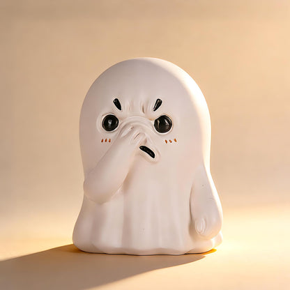 orenm Holding Nose Ghost Figurines - Cute Halloween Decor Indoor Resin Ghost Figurines,Funny Bathroom or Shelf Knick Knacks Statue,Home Bedroom Office Desk Decor Art,Gifts for Ghost Lovers
