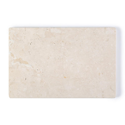 Koville Natural Travertine Marble Cutting Board for Kitchen Counter, 12" x 8" Real Stone Slab Marble Cheese Board for Home Decor, Stone Pastry Boards Bathroom Perfume Tray Candle Plate