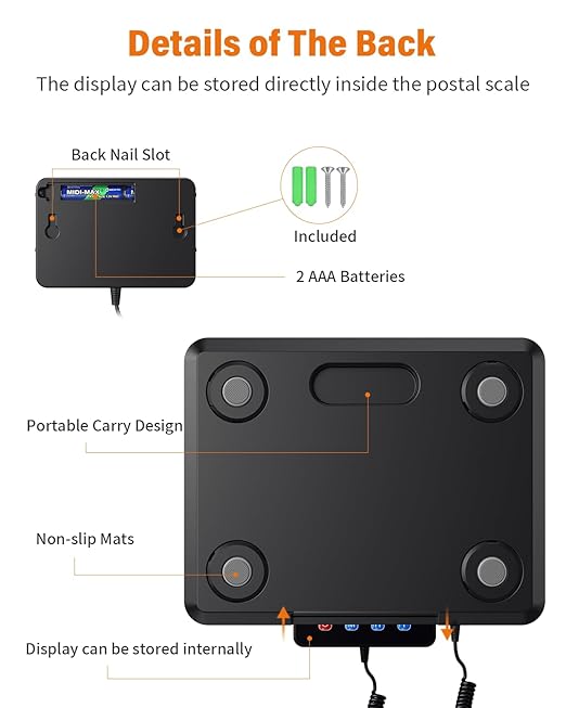 Shipping Scale 0.5oz-440lb High Accuracy Postal Digital Weight Luggage Scale for Packages Warehouse Home Small Business Pet Food Mail