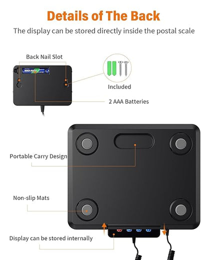 Shipping Scale 0.5oz-440lb High Accuracy Postal Digital Weight Luggage Scale for Packages Warehouse Home Small Business Pet Food Mail