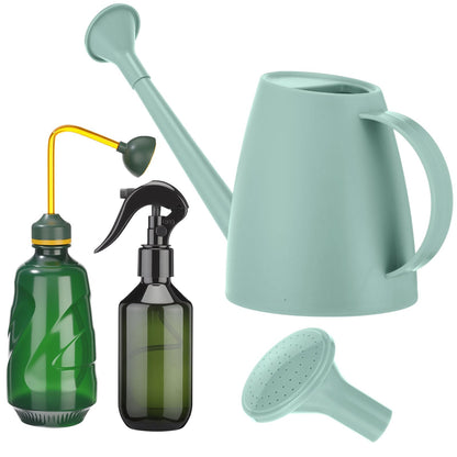 Reallnaive 1/2 Gallon Long Spout Watering Can Set for Indoor & Outdoor Plants – Includes Spray Bottle, Squeeze Bottle, Watering Globes & Soil Moisture Meter for Garden & House Plants(Mint Green)