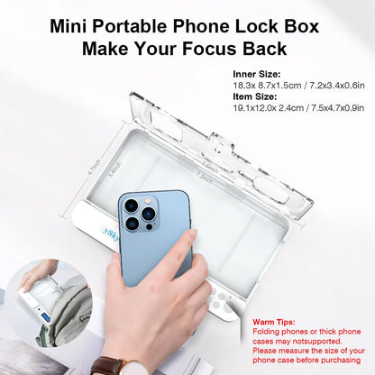 ySky Portable Phone Lock Box with Timer for iPhone and Android Phones, Self-Control Timed Phone Jail Locker to Help Kids,Students, Adults Focus Back, Unplug from Phones Boost Your Mental Wellness