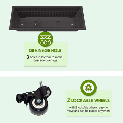 Homdox 5-Tier Elevated Garden Bed with Lockable Caster Wheels - Freestanding Vertical Raised Bed with 5 Garden Planter Boxes- Perfect to Grow Vegetables Herbs Flowers Indoor(Black)