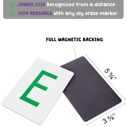 Attractivia Magnetic Big Alphabet ABC Flash Cards - 26 Sturdy Uppercase Large Letters - for Classroom Teachers, Homeschool, ESL, Toddlers 2-4 Years, Kids and Adults