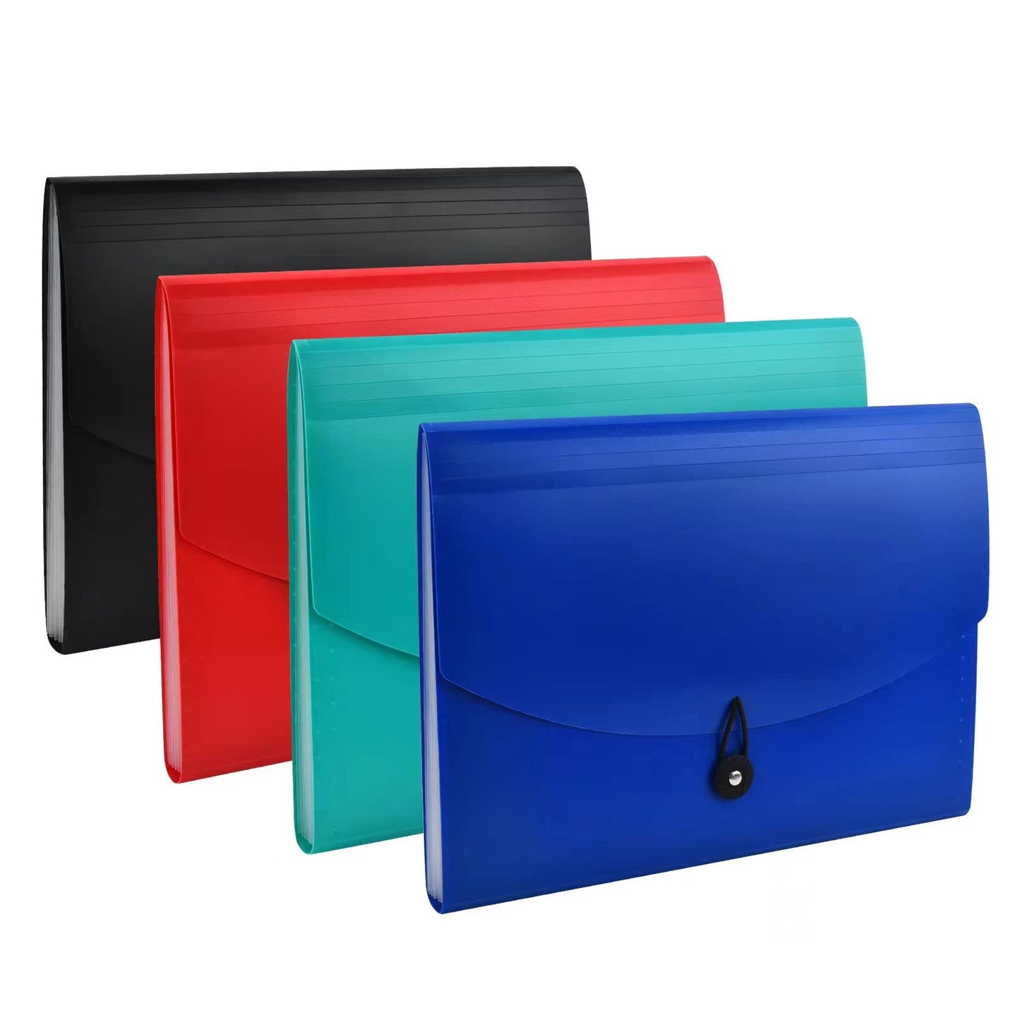 Expanding File Folder with Labels, 7 Pocket Accordion Document Organizer Expanding Zip File Folder, Letter A4 Paper Document Accordion Folder,4 Pack