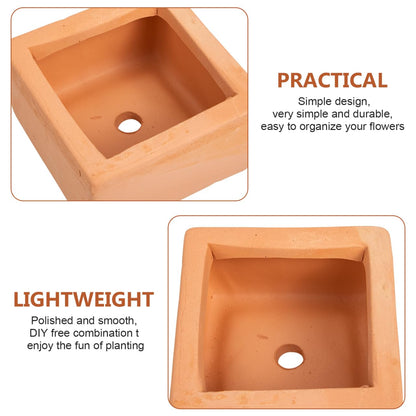BESTOYARD 3 Pcs Small Square Terracotta Planters with Drainage Holes 3.54X1.96 Inch Clay Flower Pots for Indoor Outdoor Gardening and Succulent Plants