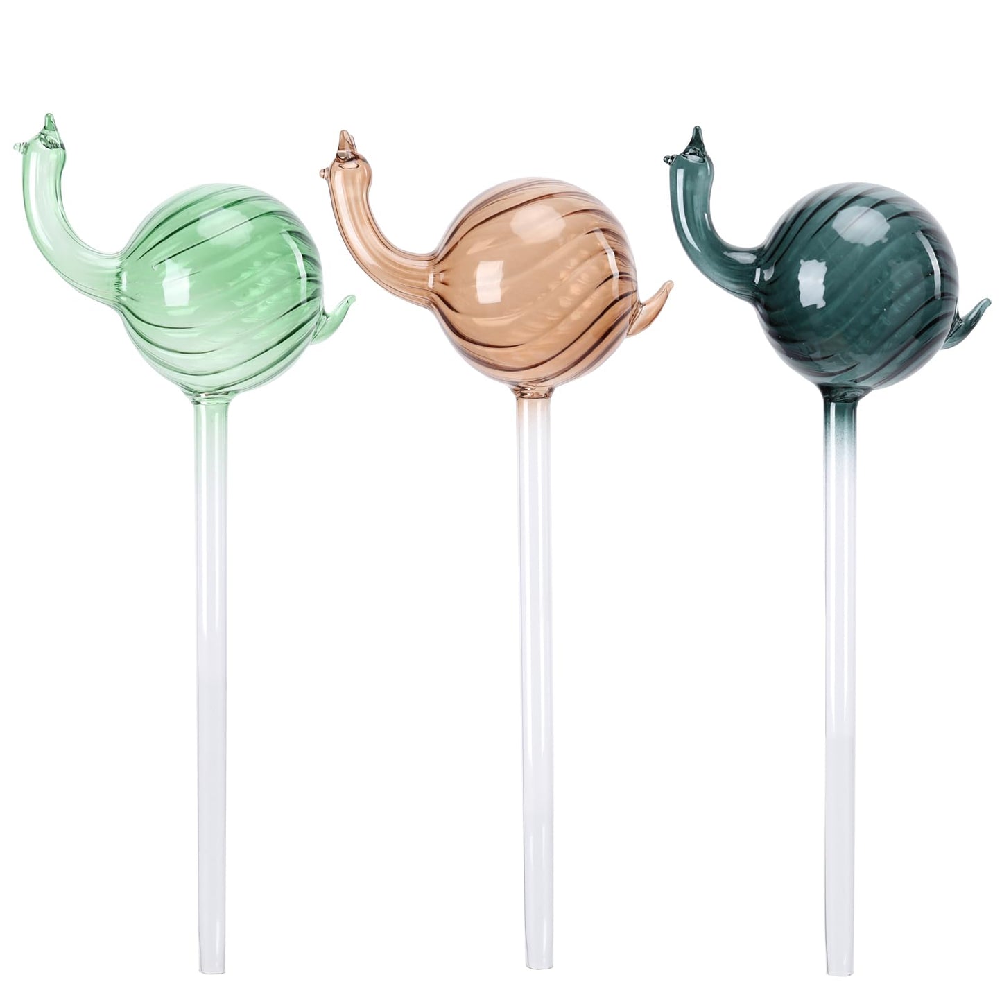 Chonsun Glass Plant Watering Globes 3PCS Plant Watering Devices Self Watering Planter Insert Automatic Plant Waterer Indoor Snail Decoration