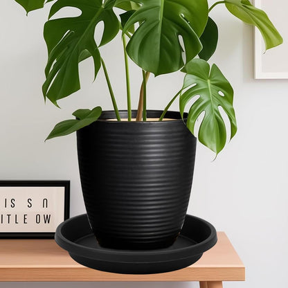 NIMYAU 2 Pack Plant Saucer 14 Inch, Durable Plant Trays for Pots, Plant Drip Trays, Plant Water Catcher Tray for Plants, Plastic Plant Saucers for Indoors no Holes