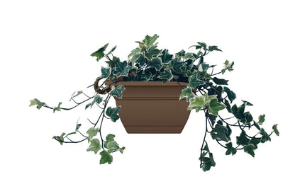 The HC Companies Eclipse Square Hanging Planter for Indoor Plants - Contemporary Hanging Plant Pot w/Attached Saucer - Lightweight & UV-Resistant Hanging Plant Holder (12" Chocolate, Pack of 2)