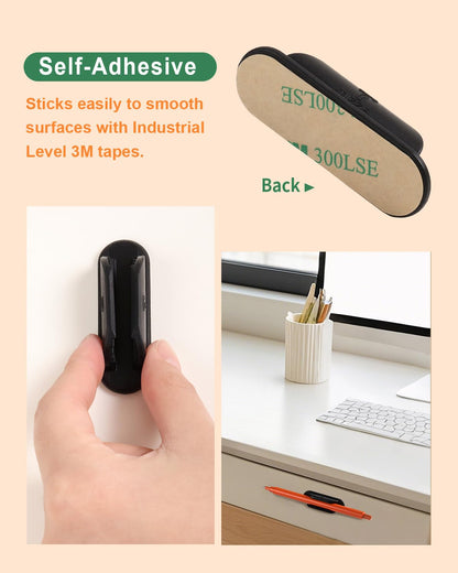 Tiizze Adhesive Pencil Holders for Desk Set of 20 - Silicone Pen Holder with Upgraded Acrylic Adhesive Pads - Flexible Desk Pencil Holder for Class Office Essentials Accessories, Teacher Supplies