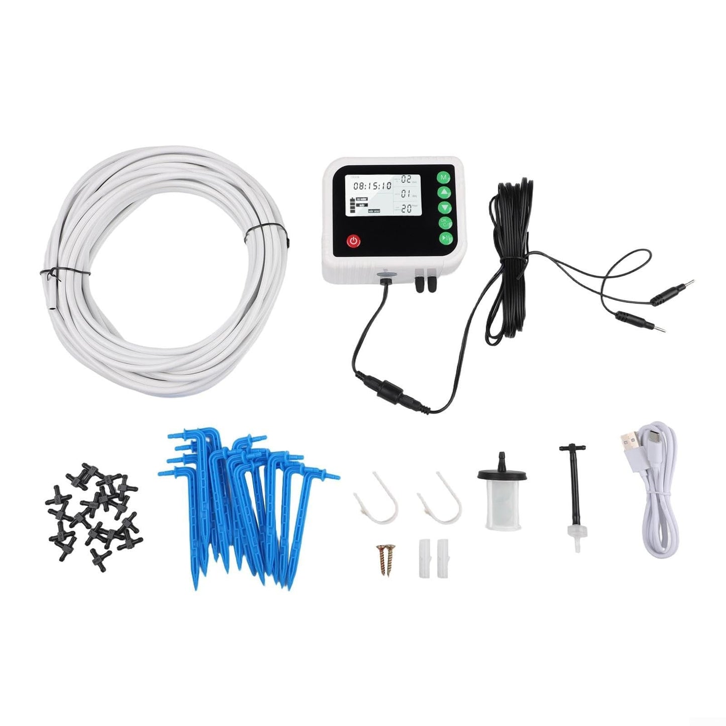 Automatic Drip Irrigation Kit with Timer for 15 Pots, Adjustable Watering System for Indoor Outdoor Garden Greenhouse Patio Plants Care