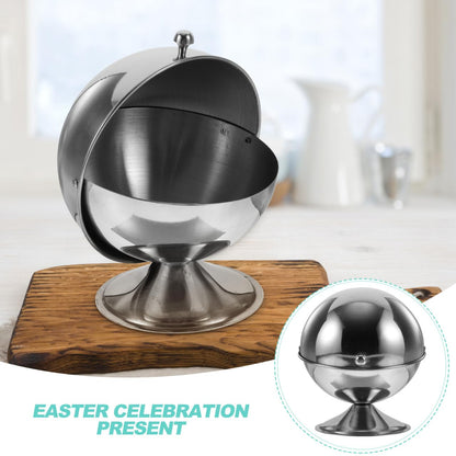 Yardwe Stainless Steel Sugar Bowl with Roll Top Lid Household Condiment Jar for Sugar Storage and Kitchen Salt Canister 6.69X5.11X5.11 Inches