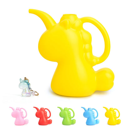 XXXFLOWER Unicorns Indoor Watering Can, 1 L Cute Animal Water Cans, Novelty Unicorns Shape Watering Pot for Office House Indoor Garden（Yellow）