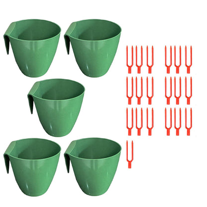 Tsophreniq Strawberry Propagation Cups, Breathable Strawberry Propagation Cup with Forks and Aeration Holes, Breathable Nursery Pots for Home Garden