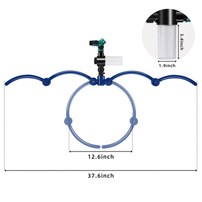 360° Tree Water Sprinkler,Tree Root Watering Tool,Water Ring Sprinkler Irrigation System for Outdoor Plants Raised (Blue)
