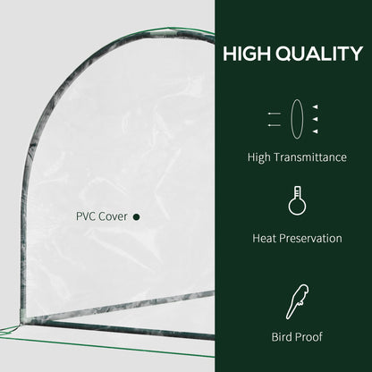 Outsunny 7' x 3' x 2.5' Mini Greenhouse, Portable Tunnel Green House with Roll-Up Zippered Door, UV Waterproof Cover, Steel Frame, Clear