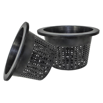 CHTASO HG10MESHPOT 10-Inch Wide Lip Mesh Net Pots (2-Pack), 5 Gallon Bucket Lids for DWC Hydroponics, Perfect for Pitcher Plant Cultivation