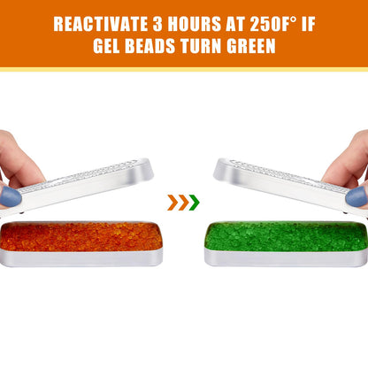 6 Pack 40 Gram Silica Gel Canister Dehumidifier Desiccant Orange to Green Reusable Indicating Desiccant Moisture Absorber for Car Closet Cabinet Bag Storage Box(6 Boxes)