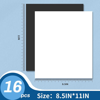 Magnetic Sheets with Adhesive Backing,8.5" x 11"(Pack of 16),30 mil Thick Cuttable Flexible Magnet Sheets for DIY Crafts,Photos and Stickers,Magnetic Paper with Strong Self Adhesive