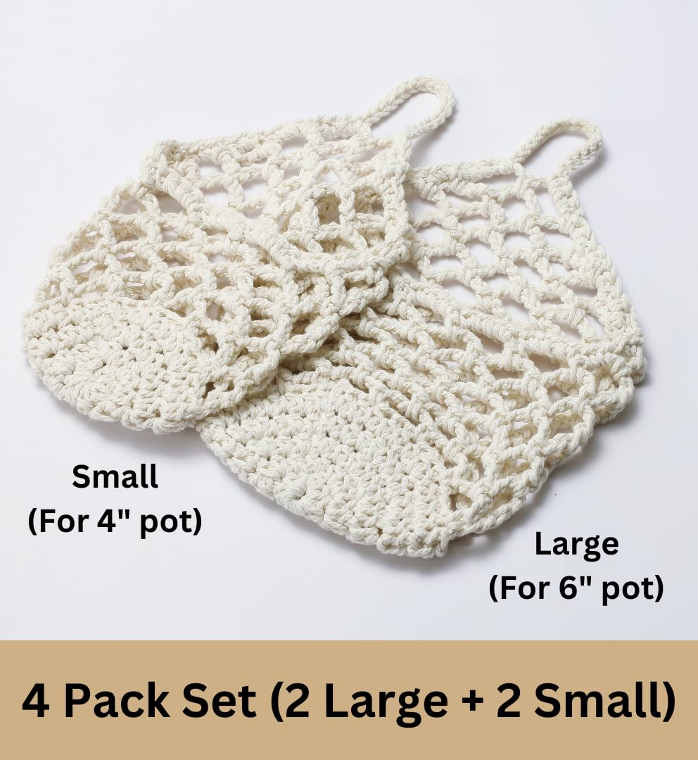 Shineloha 4 Packs Hanging Planters for Indoor Plants, Wall Plant Holder | Plant Hanger Indoor, Wall Planters for Indoor Plants, Hanging Plant (4PK, 2 Large + 2 Small)