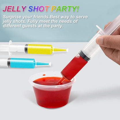 Kreyfer 50 Pcs Halloween Syringe Shot Party Favors - 20ml Reusable Plastic Drink Syringes with Tip Caps for Jelly Shots, Trick-or-Treat Goodie Bag Fillers, Bachelorette and Nurses Graduation Supplies