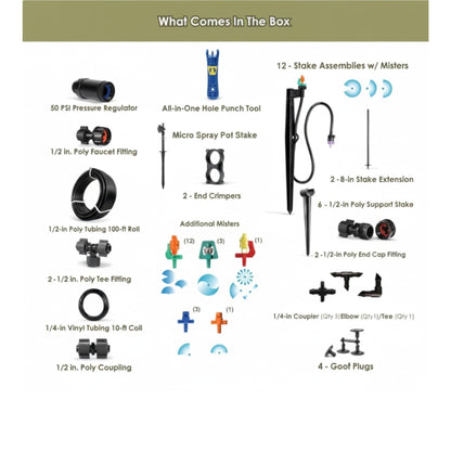 Mister Landscaper Premium All-in-One Micro Sprinkler Kit for Landscapes & Gardens