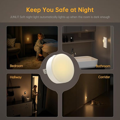 Night Light Plug in, Dimmable LED Mini Nightlights for Kids, Auto Dusk to Dawn Sensor, Automatic On and Off Night Lamp for Hallway,Bedroom, Stairway, 3 Brightness, Energy Efficient, 3CCT, 6Pack