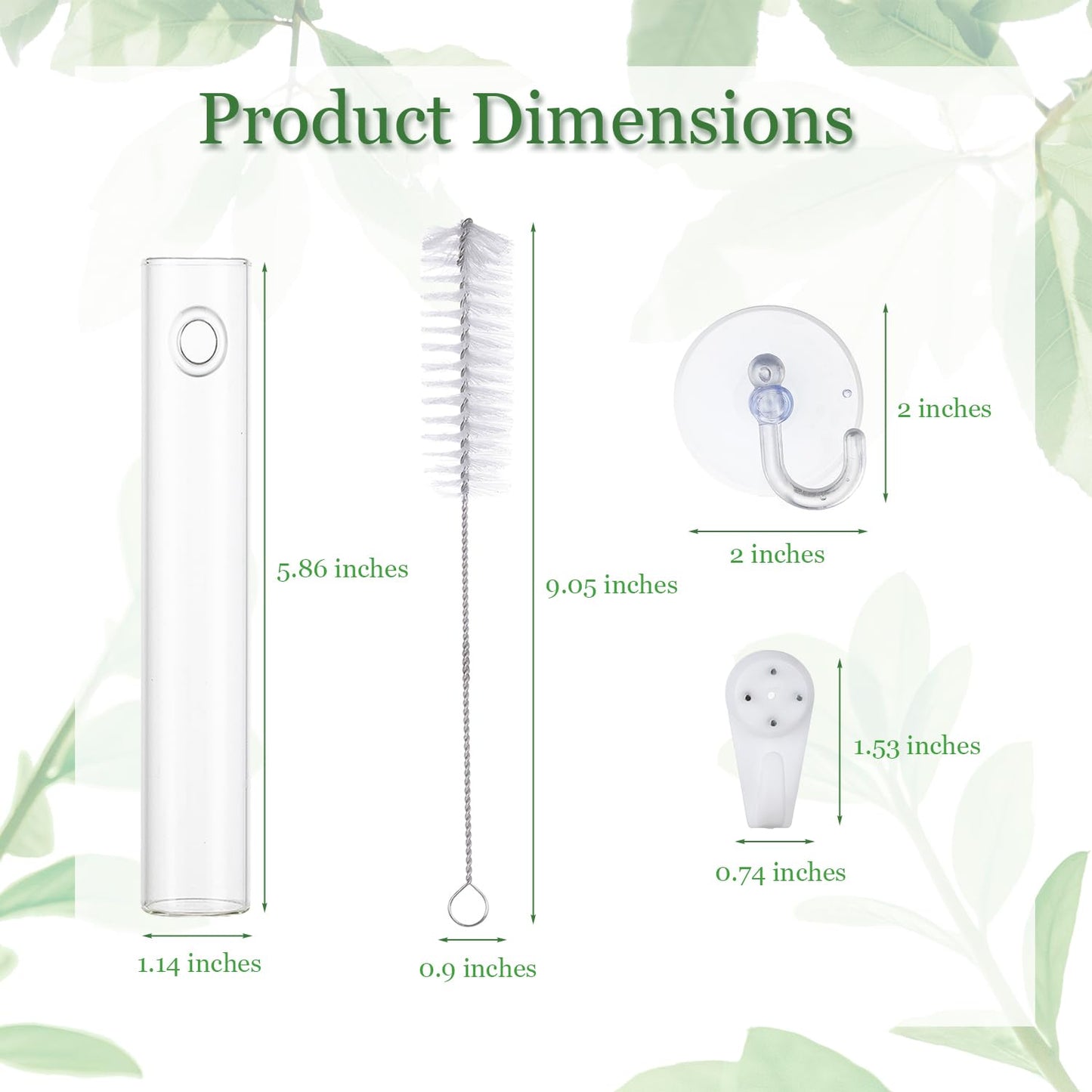 Bunmery 6 pcs Window Propagation Stations, Plant Propagation Tubes with suckion Cups & Nails, Easy to Install Wall Hanging Planter Propagation Station, Glass Plant Terrarium Vase