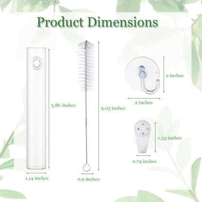 Bunmery 6 pcs Window Propagation Stations, Plant Propagation Tubes with suckion Cups & Nails, Easy to Install Wall Hanging Planter Propagation Station, Glass Plant Terrarium Vase