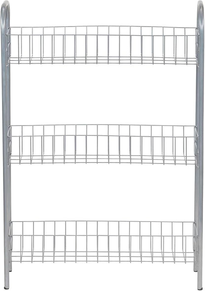 Household Essentials Slim Storage Cart, 3 Shelf Storage Cart with Wheels, Perfect for Laundry Rooms, Bathrooms, Pantries, Kitchens and More