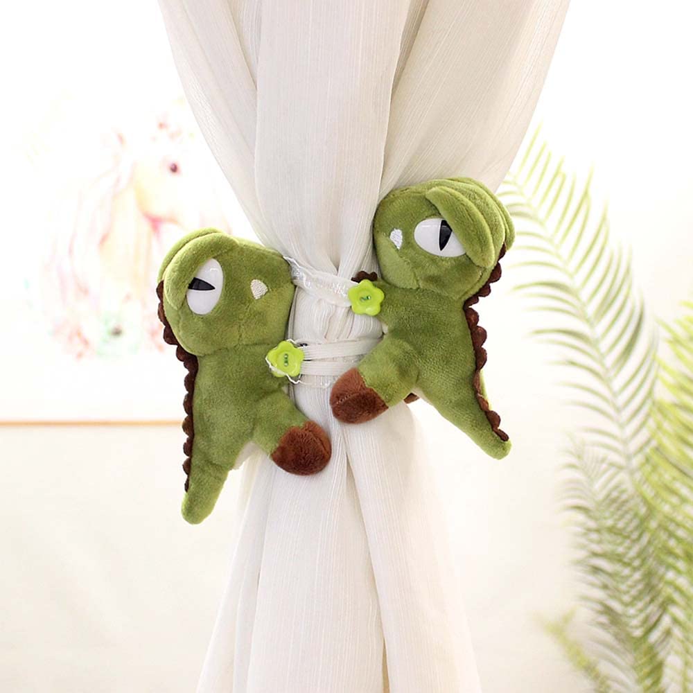 Cciphy 1 Pair Cartoon Dinosaur Curtain Holdbacks Cute Tiebacks Animal Holders Window Accessories for Children Nursery Curtain Decoration (Dinosaur)