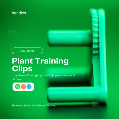 Bendies LST Plant Training Clips 50 Pack Blue - v2.0 Adjustable Low Stress Support Clips for Stem Bending, Grow Tent, Plant Ties & Gardening Accessories