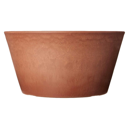 PSW Pot Collection TD25TC Plastic/Stone/Wood Composite Shallow Bulb Pan - No Drainage Hole (Drillable), Planter for Succulents, Bonsai, Fairy Gardens, Herbs, 10-inch, Terra Cotta Color