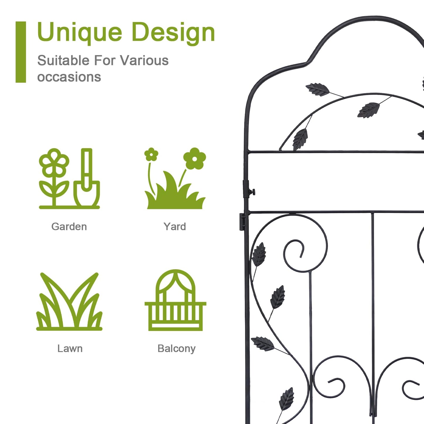hogardeck Metal 60 * 18in Garden Trellis 2-Packs for Climbing Plants Flowers Vegetables Planting Arched Outdoor Decoration for Courtyards Lawns Gardens