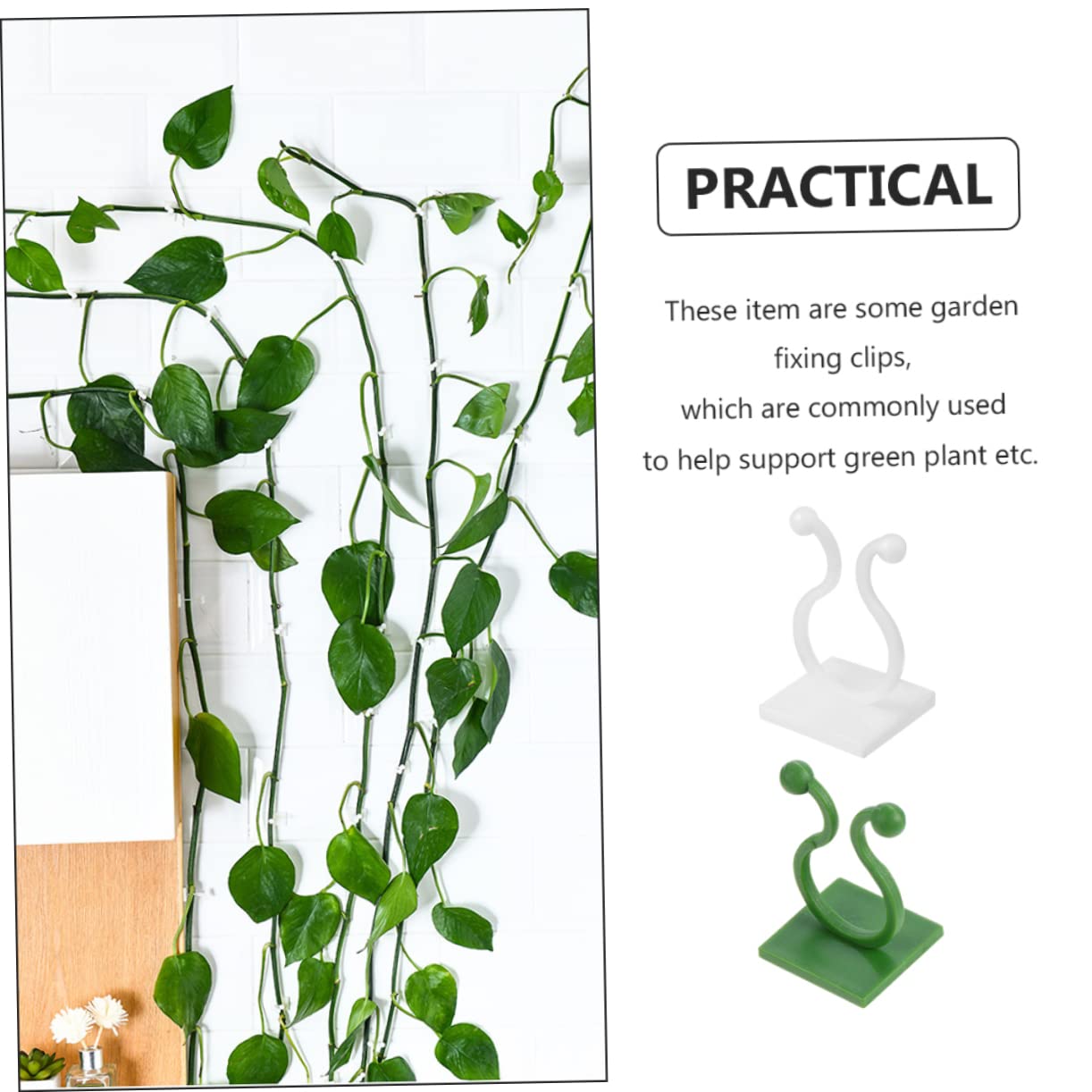 MERRYHAPY 120pcs Plant Wall Sticky Hooks for Climbing Plants Self-Adhesive Vine Clips Easy Installation Fixators for Home Decor